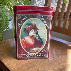 Vintage Coca-Cola Tin with Victorian Lady Design